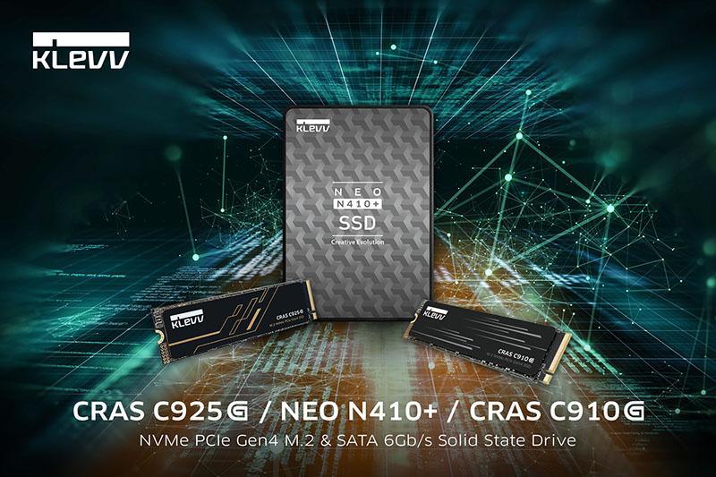 KLEVV LAUNCHES ENHANCED SSD LINEUP: CRAS C925G, CRAS C910G NVME SSDS, AND NEO N410+ SATA SSD