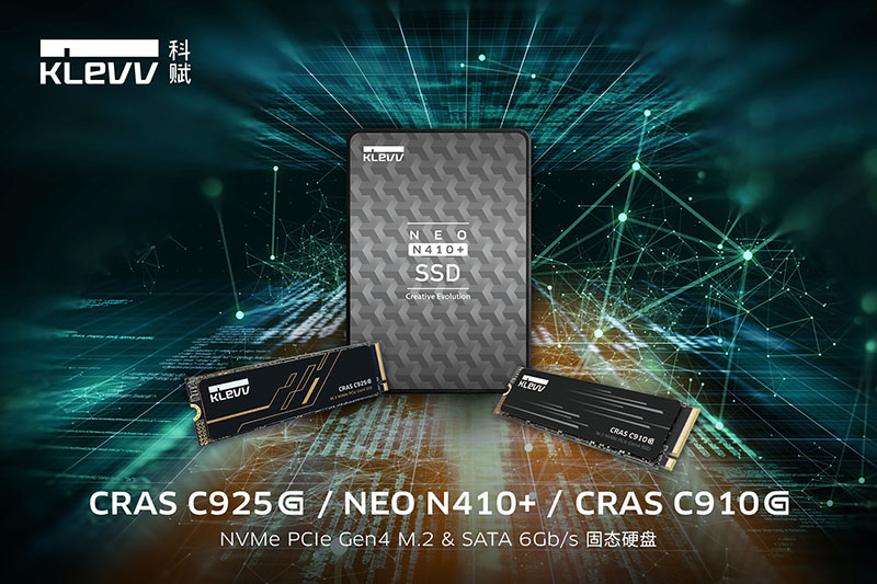 KLEVV科赋隆重推出增强型SSD产品线：CRAS C925G、CRAS C910G NVMe SSD及NEO N410+ SATA SSD